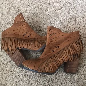 Fringe Cut Out Booties